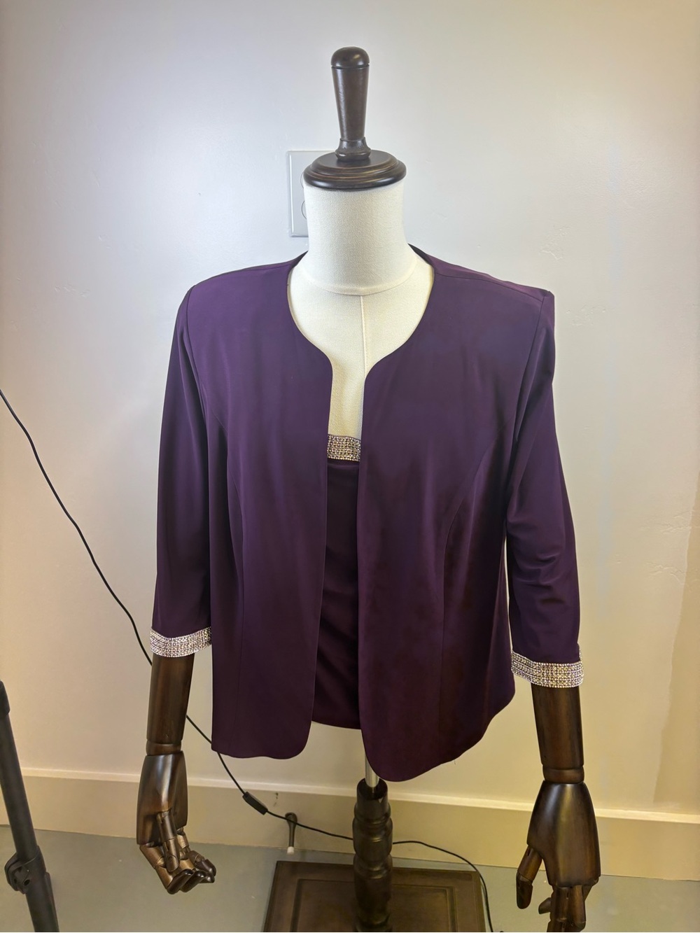 RM RICHARDS PANTS SUIT 3 PIECE
WOMEN 16 W PLUM PURPLE POLYESTER - Picture 1 of 15